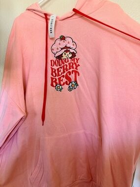 Strawberry Sh Pink 'Doing My Berry Best' Hooded Sweatshirt BNWT